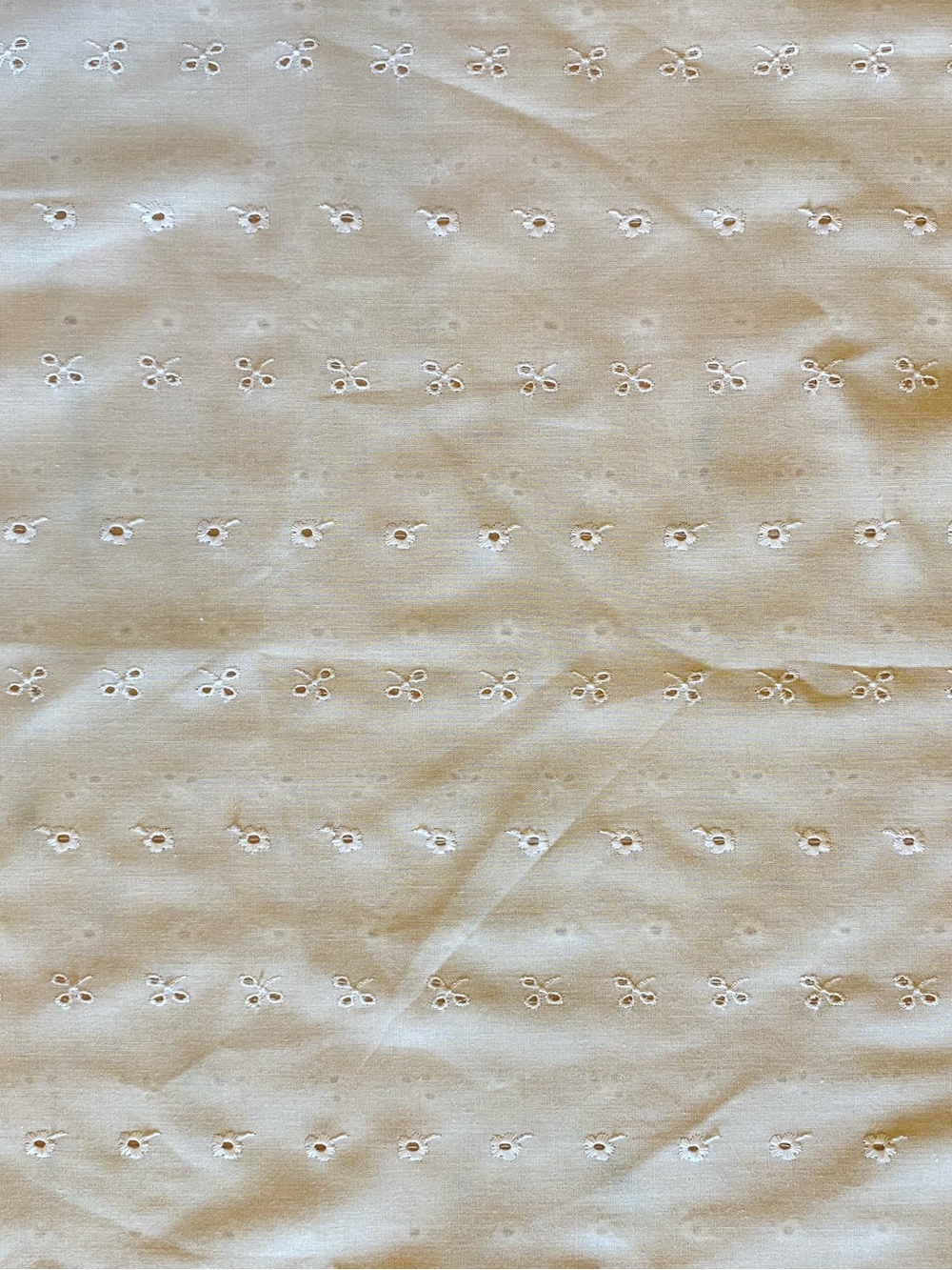 Eyelet Cotton Fabric White  100% cotton 44-45"  2 yards